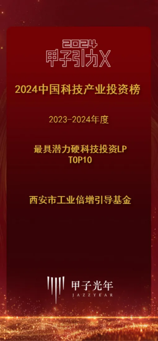 奮楫爭先，載譽前行④ || 西安市工業(yè)倍增引導(dǎo)基金榮獲2023-2024年度最具潛力硬科技投資LP TOP10